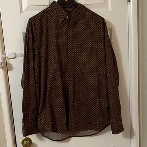 Ben Sherman Men's Dark Brown Patterned Shirt
